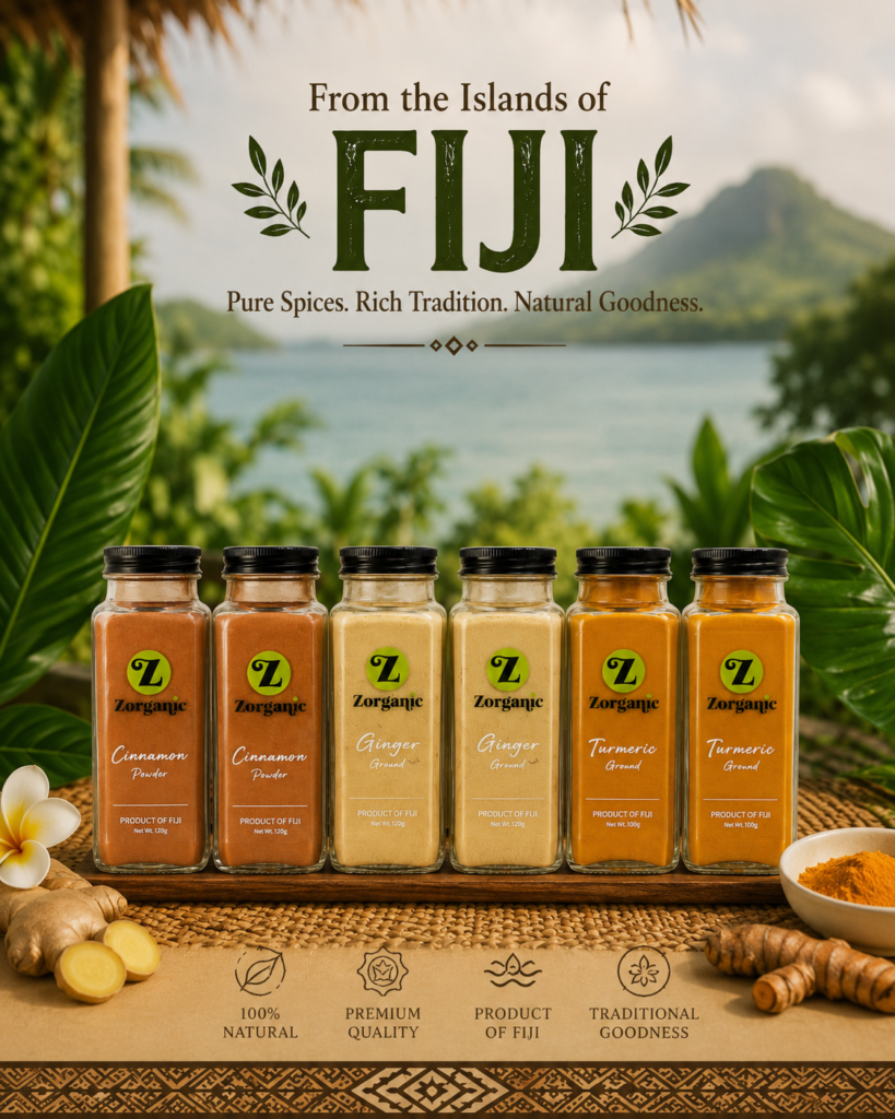 6 Jars - Zorganic Fiji Spice Value Bundle – Cinnamon, Ginger & Turmeric