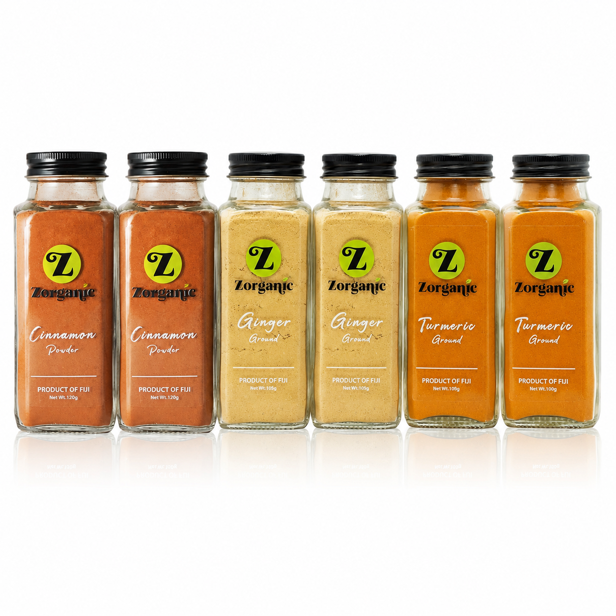 6 Jars - Zorganic Fiji Spice Value Bundle – Cinnamon, Ginger & Turmeric - Image 2